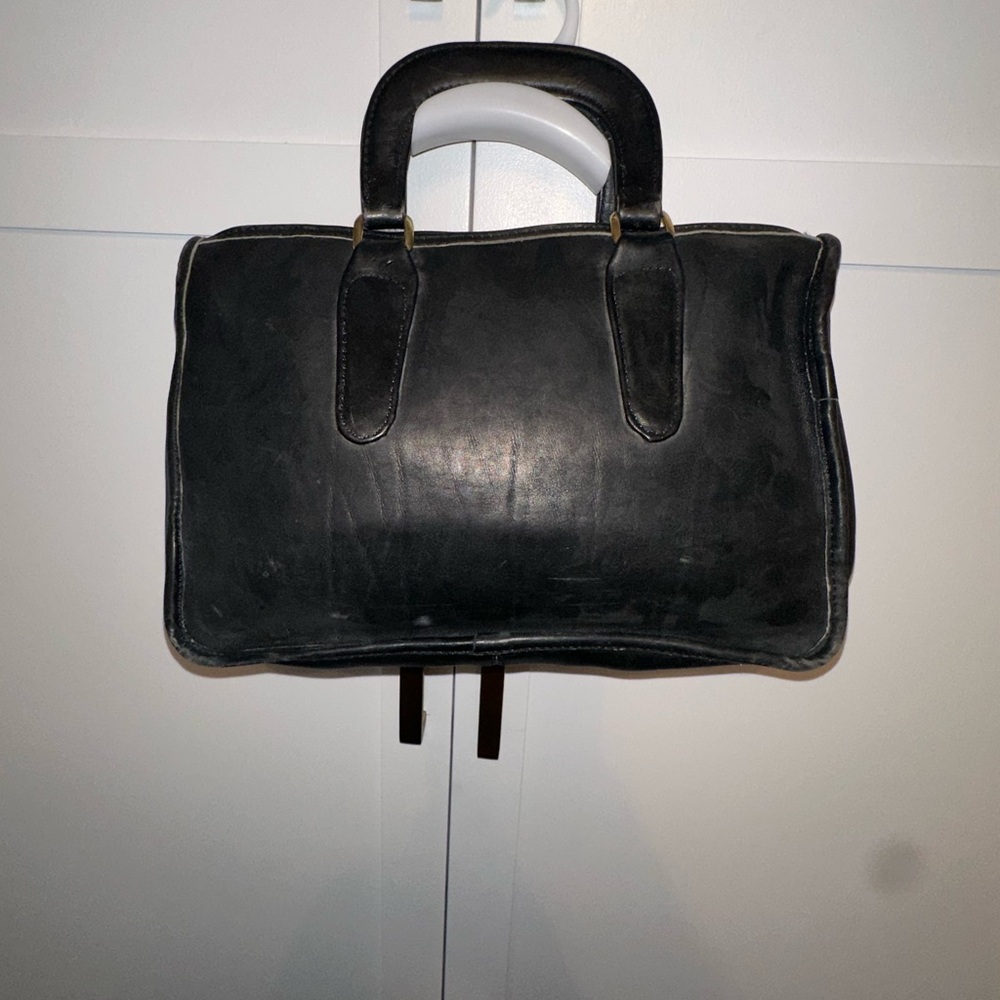 Vintage Classic Black Leather Top Handle Bag - Picture 3 of 10